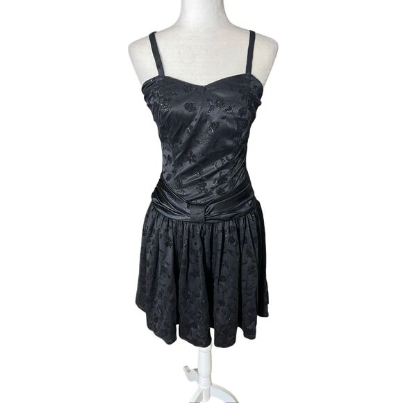 Vintage Patricia Black Floral Mini Dress – Size 36 (Late 90s / Y2K, Fits US Smal - Picture 1 of 8